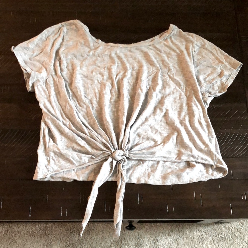 Grey tshirt, size medium, brand n/a.